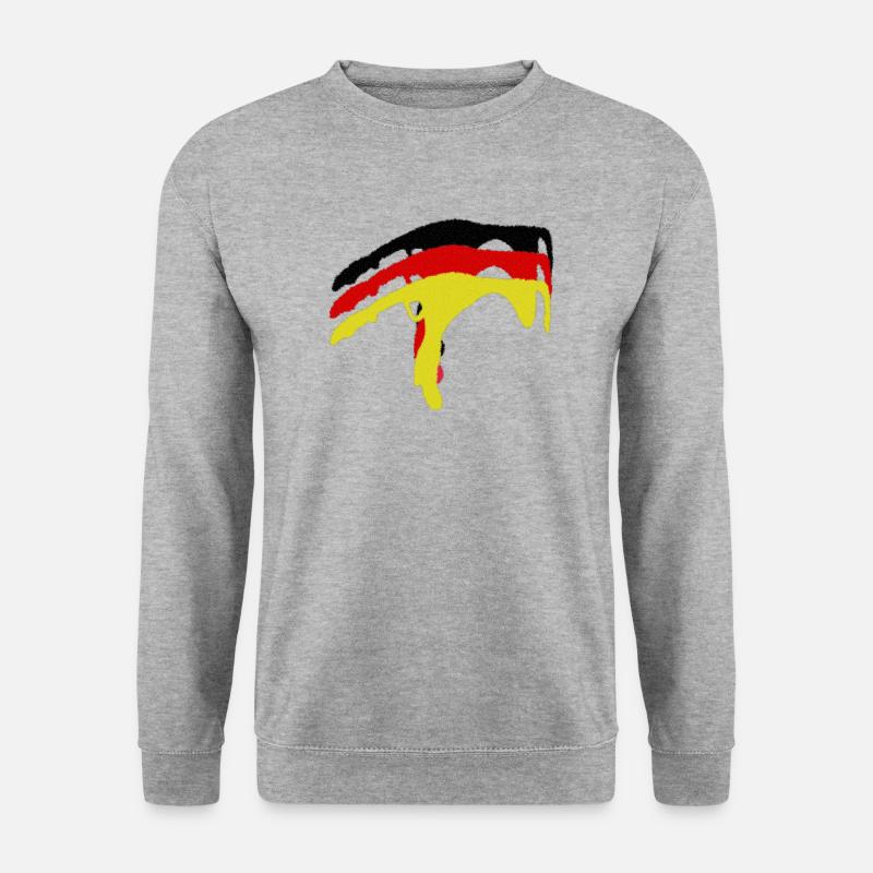 Sylt Deutschlandfahne - Unisex Pullover - Weißgrau meliert