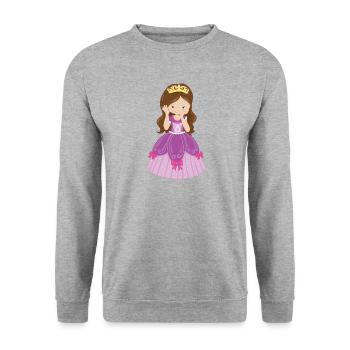 Maedchen Princesse Princess Château Cadeau - Sweat-shirt Unisexe - gris chiné - Devant - Alina (178cm) & Michal (187cm)