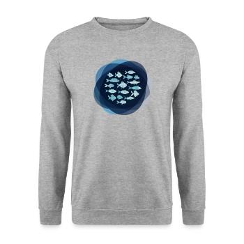 Pisces zodiac fishing - Unisex Sweatshirt - salt & pepper - Front - Alina (178cm) & Michal (187cm)