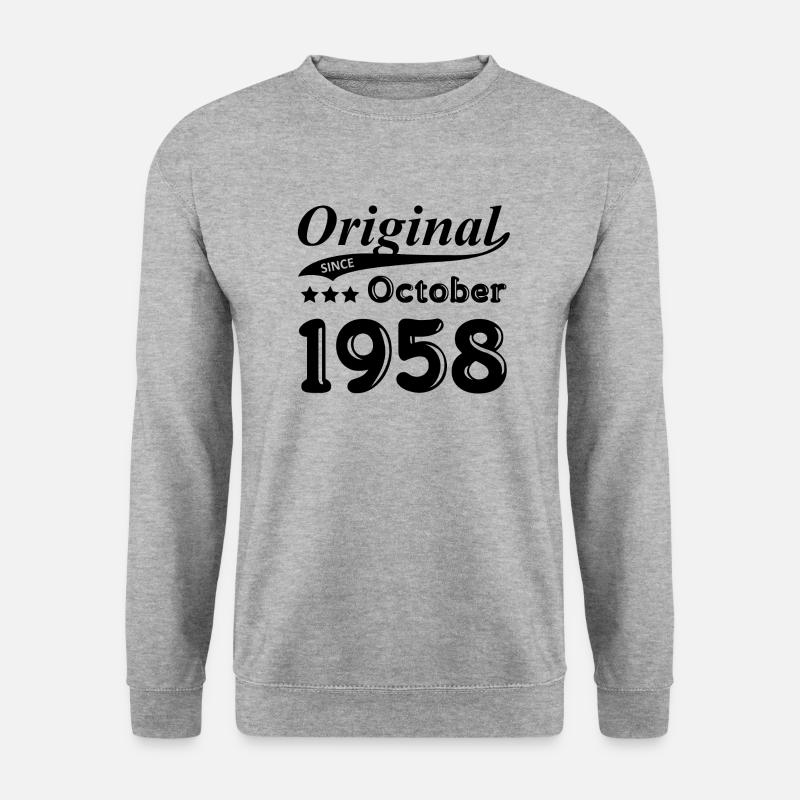 Oktober 1958 Geschenk - Unisex Pullover - Weißgrau meliert