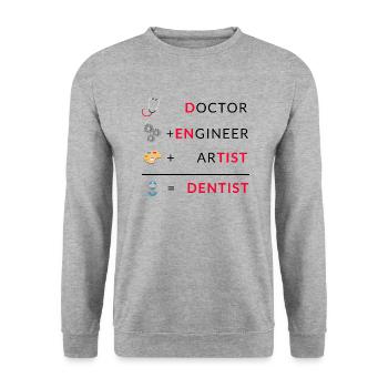 Doctor Engineer Artist Dentist Zahnarzt Zahnärztin - Unisex Pullover - Weißgrau meliert - Vorne - Alina (178cm) & Michal (187cm)