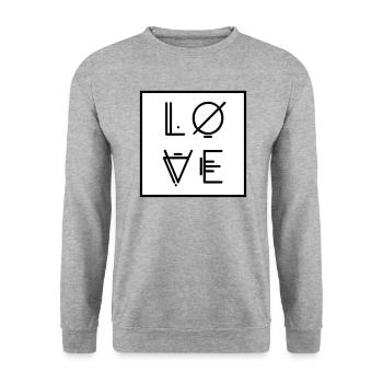 Love Love - Abstract Art Vector Graphics Vector - Unisex Sweatshirt - salt & pepper - Front - Alina (178cm) & Michal (187cm)