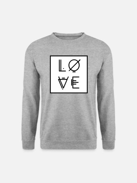 Love Liebe - abstrakte Kunst Vektorgraphik Vector - Unisex Pullover - Weißgrau meliert