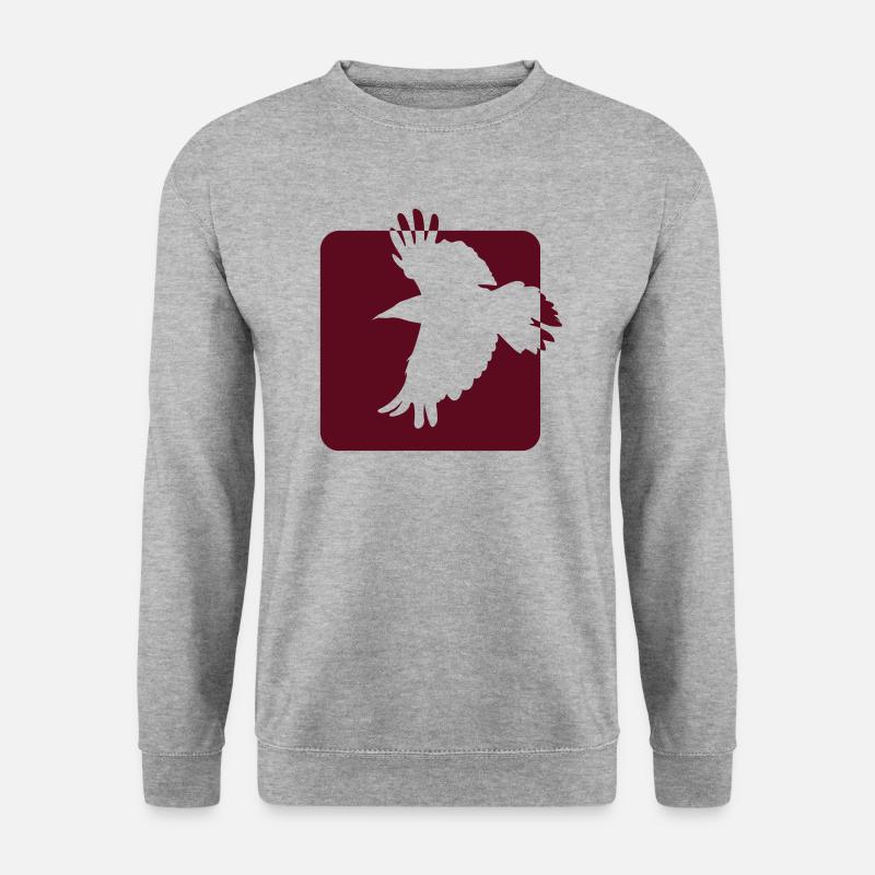 vogel rabe fliegen - Unisex Pullover - Weißgrau meliert