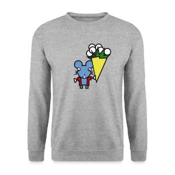 cadeau de fleurs bouquet de souris mignon - Sweat-shirt Unisexe - gris chiné - Devant - Alina (178cm) & Michal (187cm)