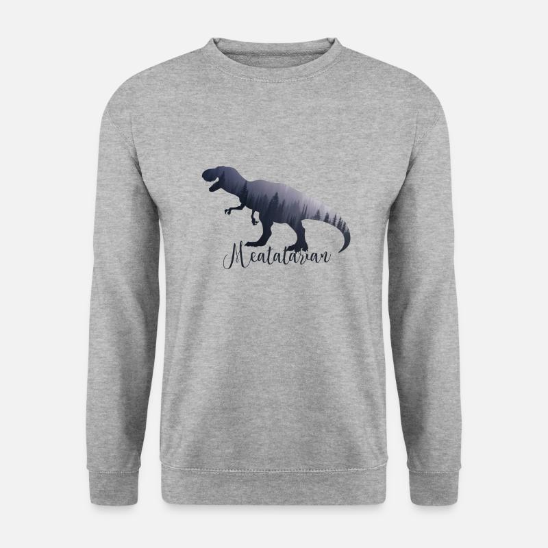 Fleischfresser T-Rex Dinosaurier Fleischesser - Unisex Pullover - Weißgrau meliert