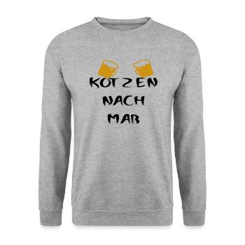 Kotzen nach Maß - Unisex Pullover - Weißgrau meliert - Vorne - Alina (178cm) & Michal (187cm)
