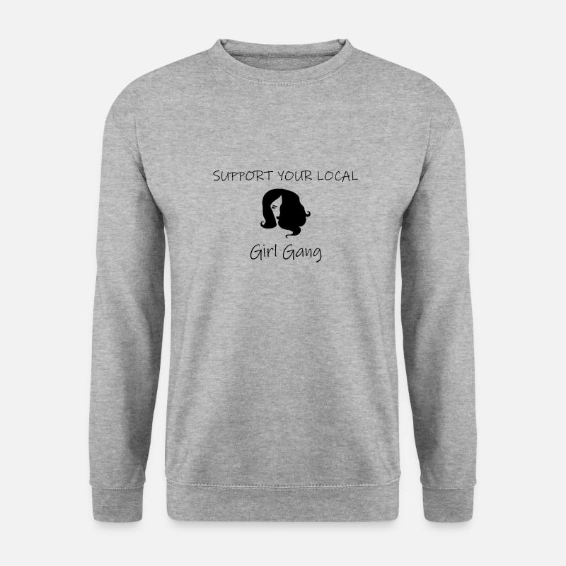 Support Your Local Girlgang - Unisex Pullover - Weißgrau meliert