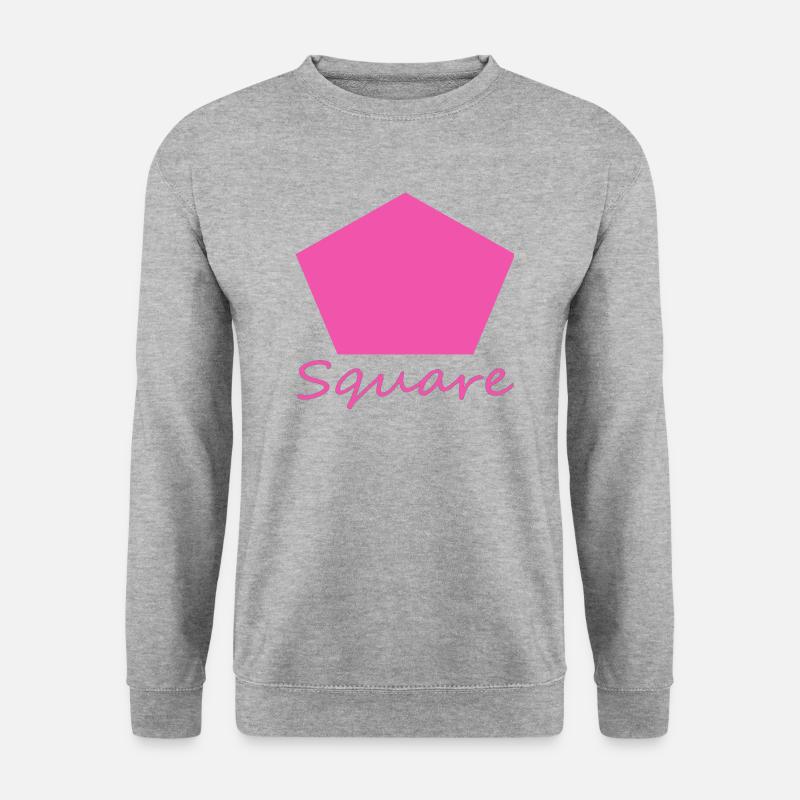 Falsches rosa Quadrat - Unisex Pullover - Weißgrau meliert
