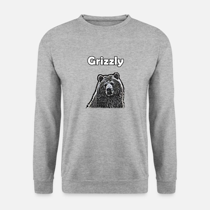 Grizzlybär - Unisex Pullover - Weißgrau meliert