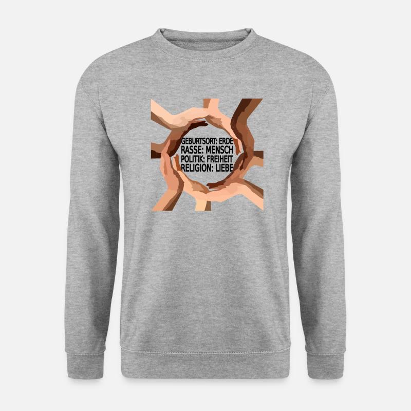 Gegen Rassismus - Unisex Pullover - Weißgrau meliert