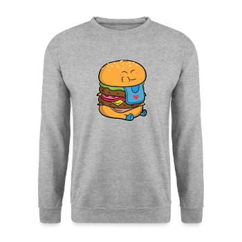 Burger bébé - Sweat-shirt Unisexe - gris chiné - Devant - Alina (178cm) & Michal (187cm)