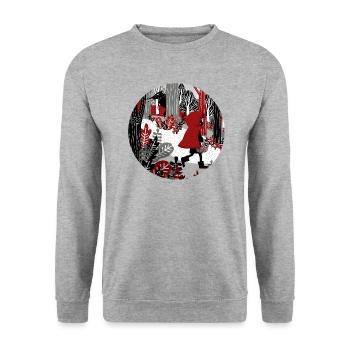 Little Red Riding Hood and the bad wolf - Unisex Sweatshirt - salt & pepper - Front - Alina (178cm) & Michal (187cm)