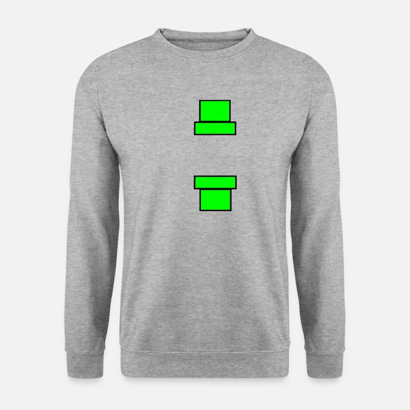 Rohre Mario Geschenk Geschenkidee Grün - Unisex Pullover - Weißgrau meliert