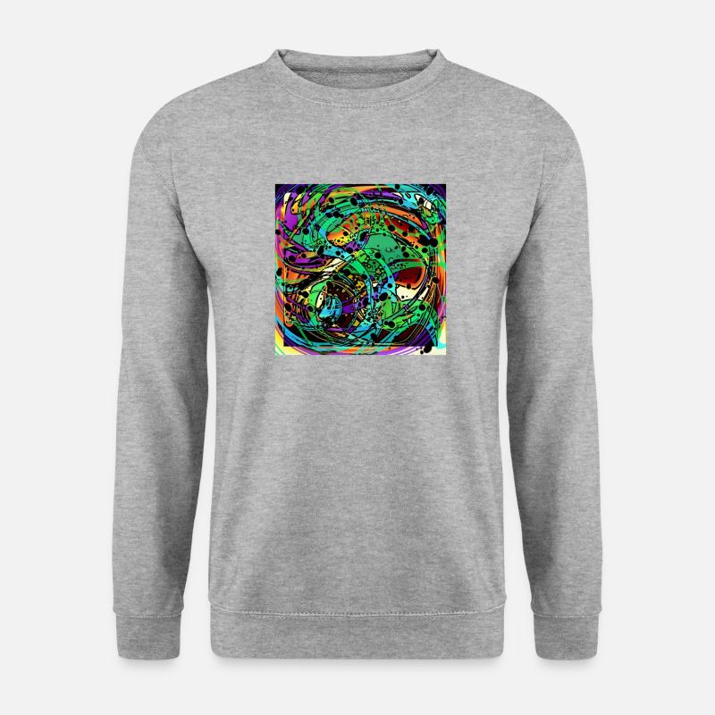 Viereck, Quadrat, Style, Print - Unisex Pullover - Weißgrau meliert