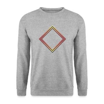 Losange, hipster, rectangle, cadre, carré, chèque - Sweat-shirt Unisexe - gris chiné - Devant - Alina (178cm) & Michal (187cm)