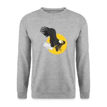 soleil d'aigle américain - Sweat-shirt Unisexe - gris chiné - Devant - Alina (178cm) & Michal (187cm)