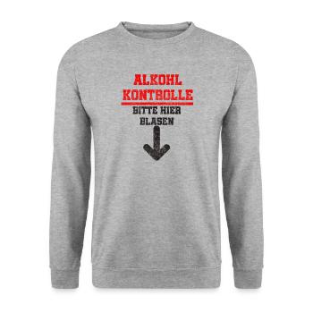 Alkohol Bier Party Trinken Saufen Lusitg - Unisex Pullover - Weißgrau meliert - Vorne - Alina (178cm) & Michal (187cm)