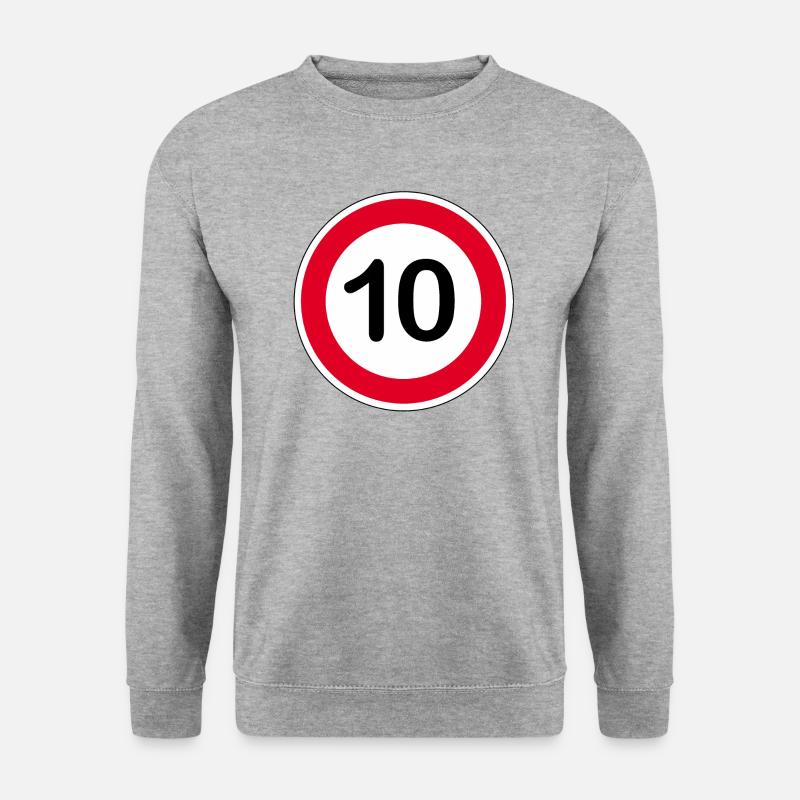 10 - Unisex Pullover - Weißgrau meliert