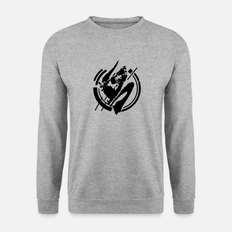 Moderner Kreis Abstrakt - Unisex Pullover - Weißgrau meliert
