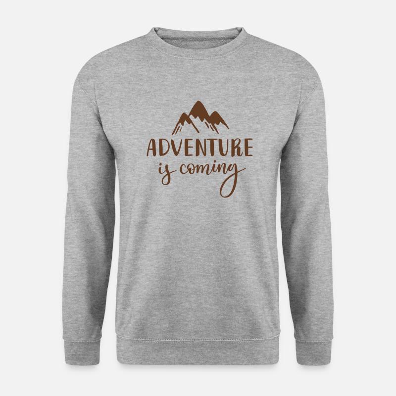 Adventure is coming - Unisex Pullover - Weißgrau meliert