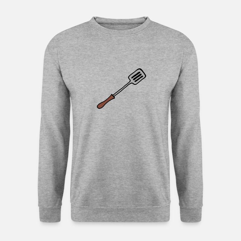 Pfannenwender - Unisex Pullover - Weißgrau meliert