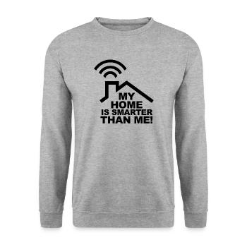 Smarthome - Ma maison est plus intelligente que moi! Funshirt - Sweat-shirt Unisexe - gris chiné - Devant - Alina (178cm) & Michal (187cm)