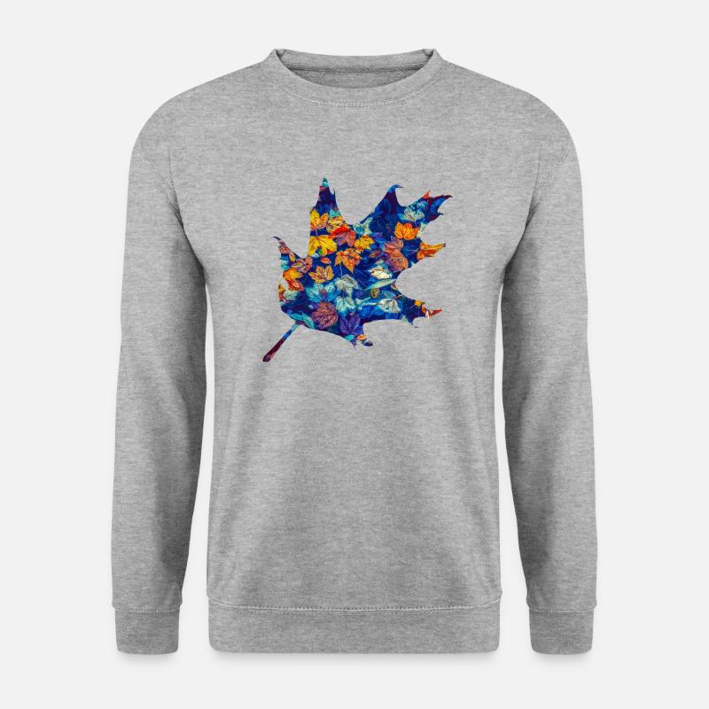 Herbst Laub - Unisex Pullover - Weißgrau meliert