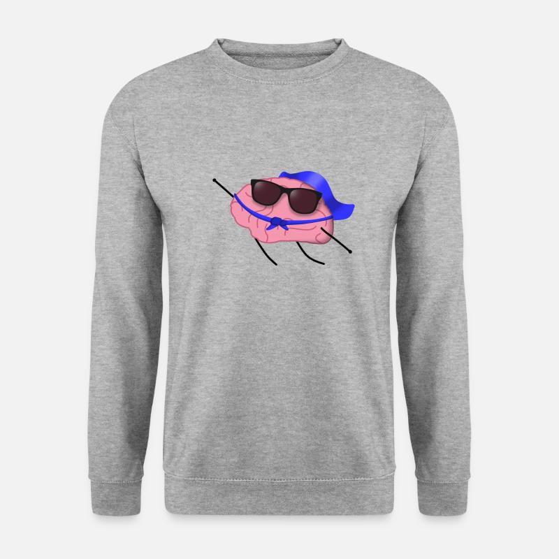 Superhirn - Unisex Pullover - Weißgrau meliert