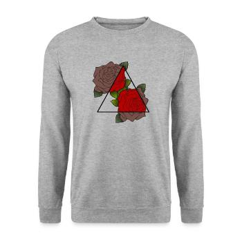 Roses - Sweat-shirt Unisexe - gris chiné - Devant - Alina (178cm) & Michal (187cm)