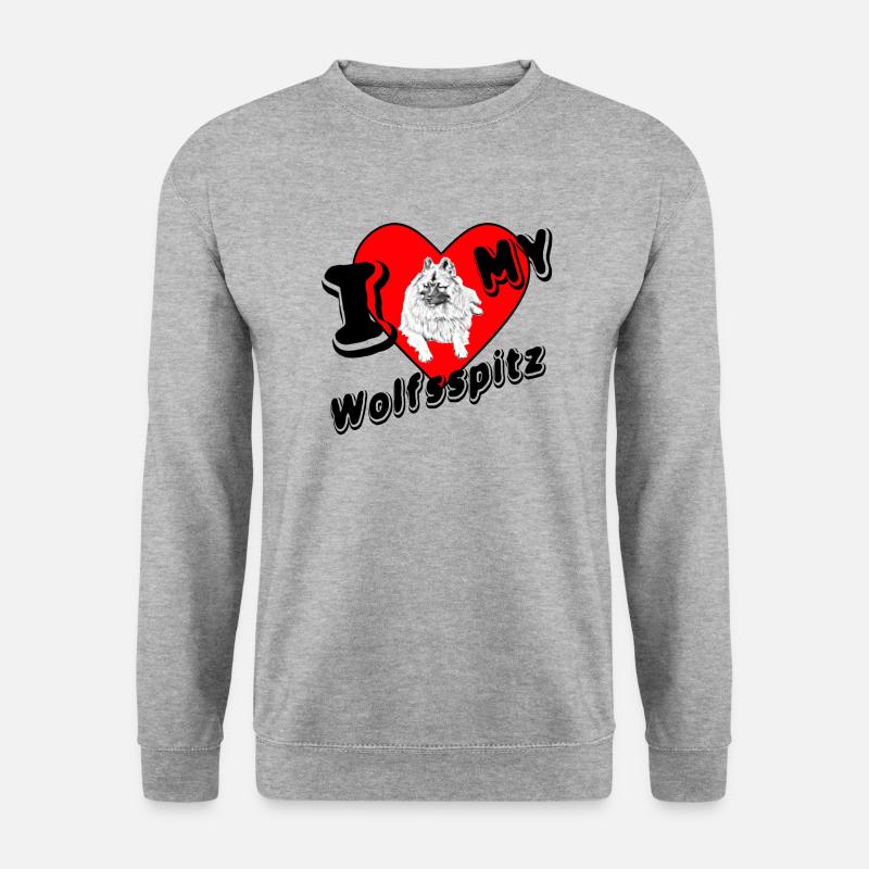 I love my Wolfsspitz - Unisex Pullover - Weißgrau meliert