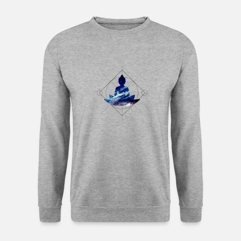 Meditation - Unisex Pullover - Weißgrau meliert