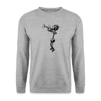 Trumpeter Brass Music Trumpet Instrument Gift - Unisex Sweatshirt - salt & pepper - Front - Alina (178cm) & Michal (187cm)