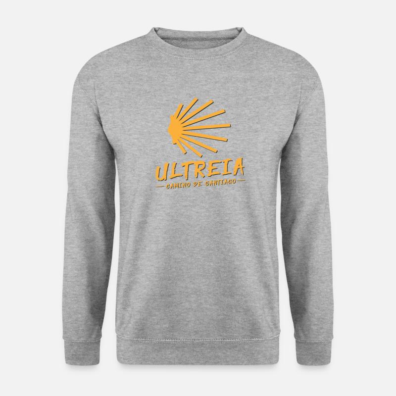 Camino de Santaigo. Jakobsweg, Ultreia T-Shirt Tee - Unisex Pullover - Weißgrau meliert