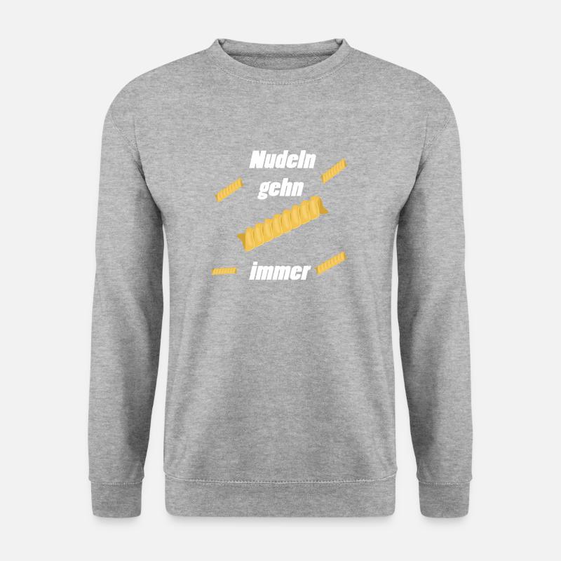Nudeln. Tolle Geschenkidee für Nudelfans - Unisex Pullover - Weißgrau meliert