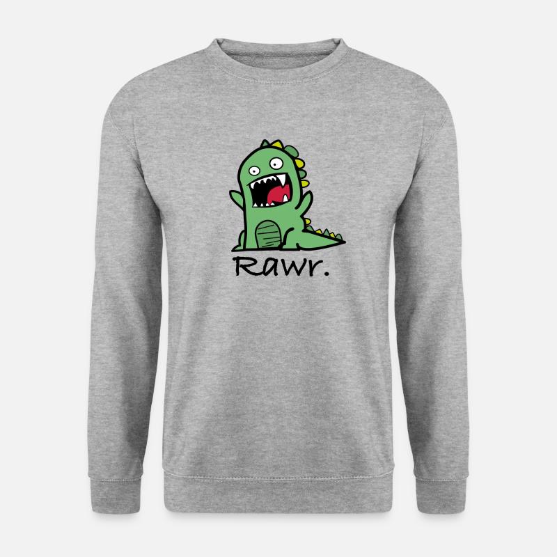 rawr dino cute dinosaurier geschenkidee geschenk - Unisex Pullover - Weißgrau meliert