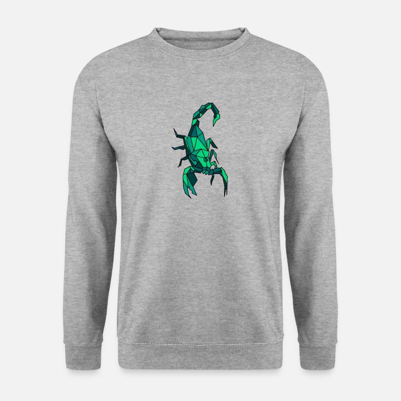 Geometrischer Skorpion - Unisex Pullover - Weißgrau meliert