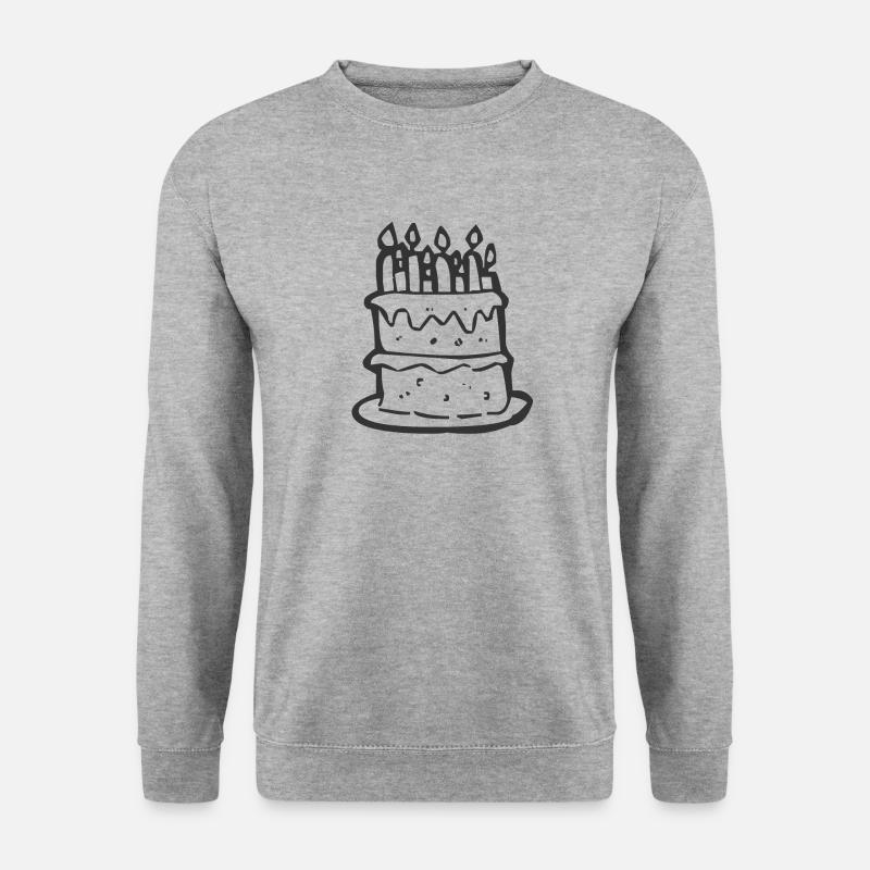 Geburtstagstorte - Unisex Pullover - Weißgrau meliert