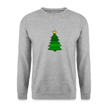 Christmas tree with star in color - Unisex Sweatshirt - salt & pepper - Front - Alina (178cm) & Michal (187cm)