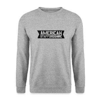 American Staffordshire Gift Coat of Arms - Unisex Sweatshirt - salt & pepper - Front - Alina (178cm) & Michal (187cm)