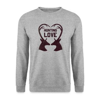 Jäger Liebe Geschenk Jagd - Unisex Pullover - Weißgrau meliert - Vorne - Alina (178cm) & Michal (187cm)