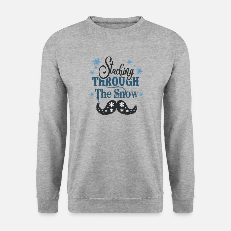 staching through the snow - Unisex Pullover - Weißgrau meliert