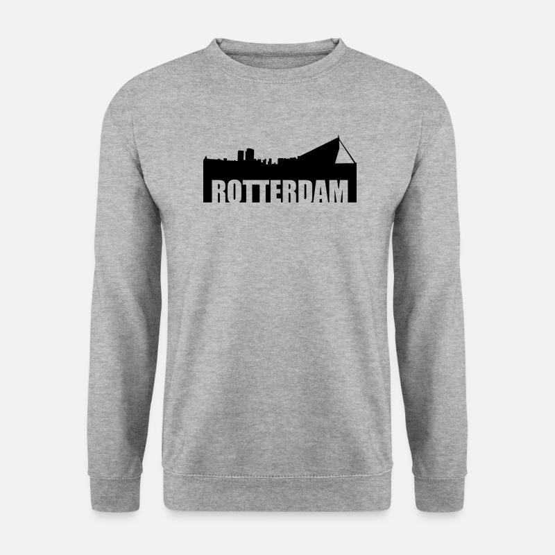 Rotterdam - Unisex Pullover - Weißgrau meliert