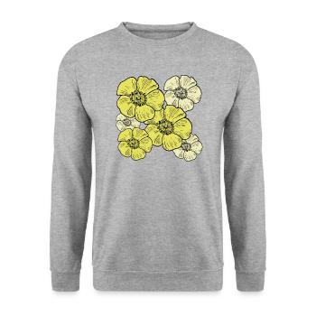 Bluetenmeer yellow - Unisex Sweatshirt - salt & pepper - Front - Alina (178cm) & Michal (187cm)