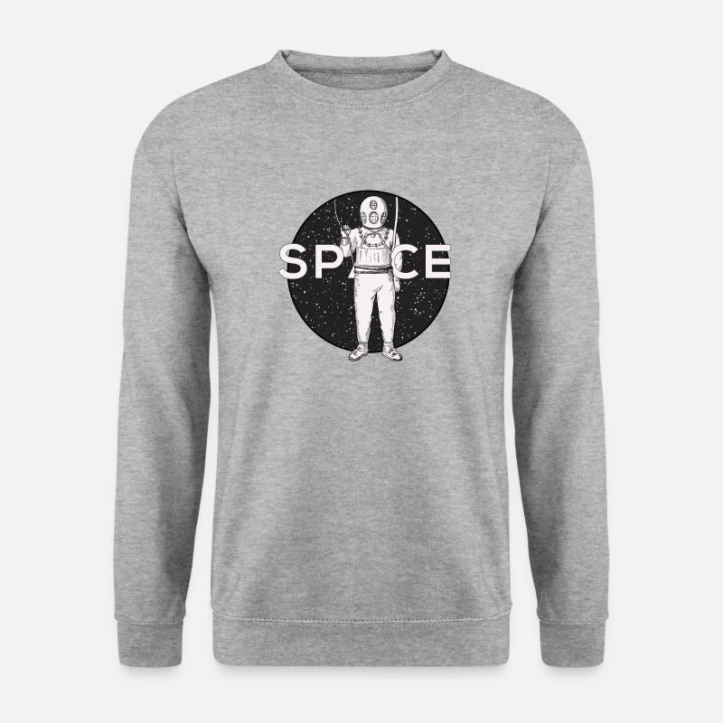 Space Asronaut - Unisex Pullover - Weißgrau meliert