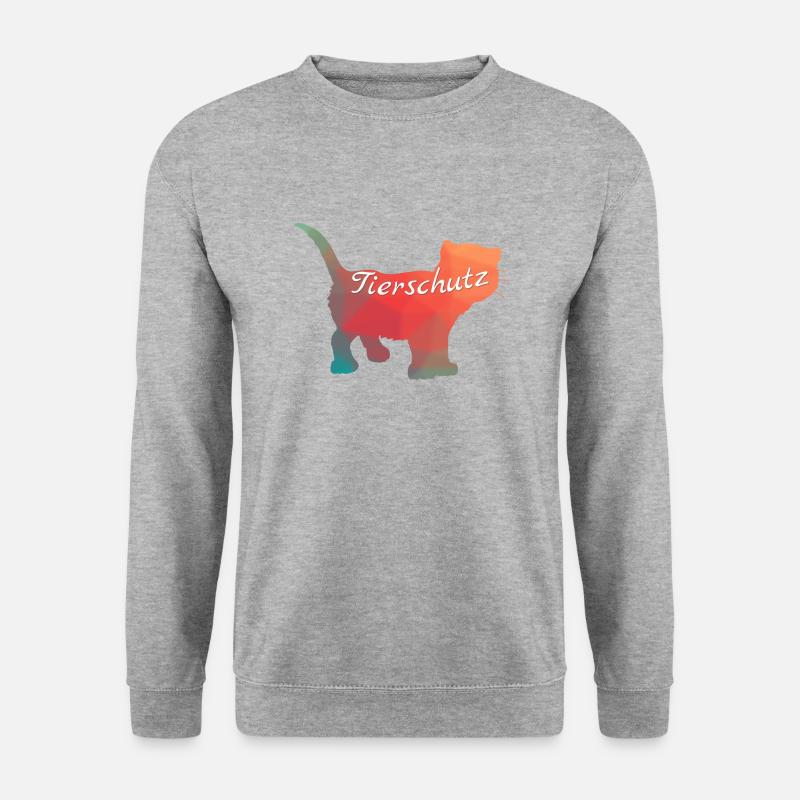 Tierschutz - Unisex Pullover - Weißgrau meliert