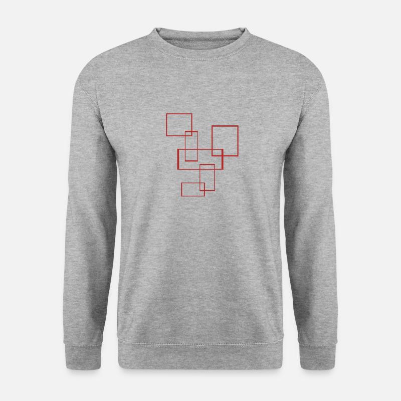 Rechtecke - Unisex Pullover - Weißgrau meliert