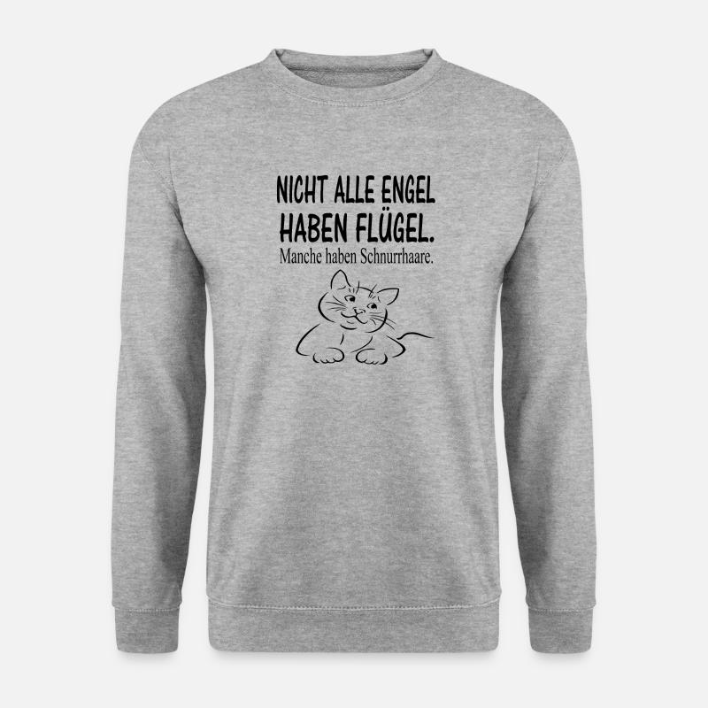 Katzen Spruch Geschenkidee - Unisex Pullover - Weißgrau meliert