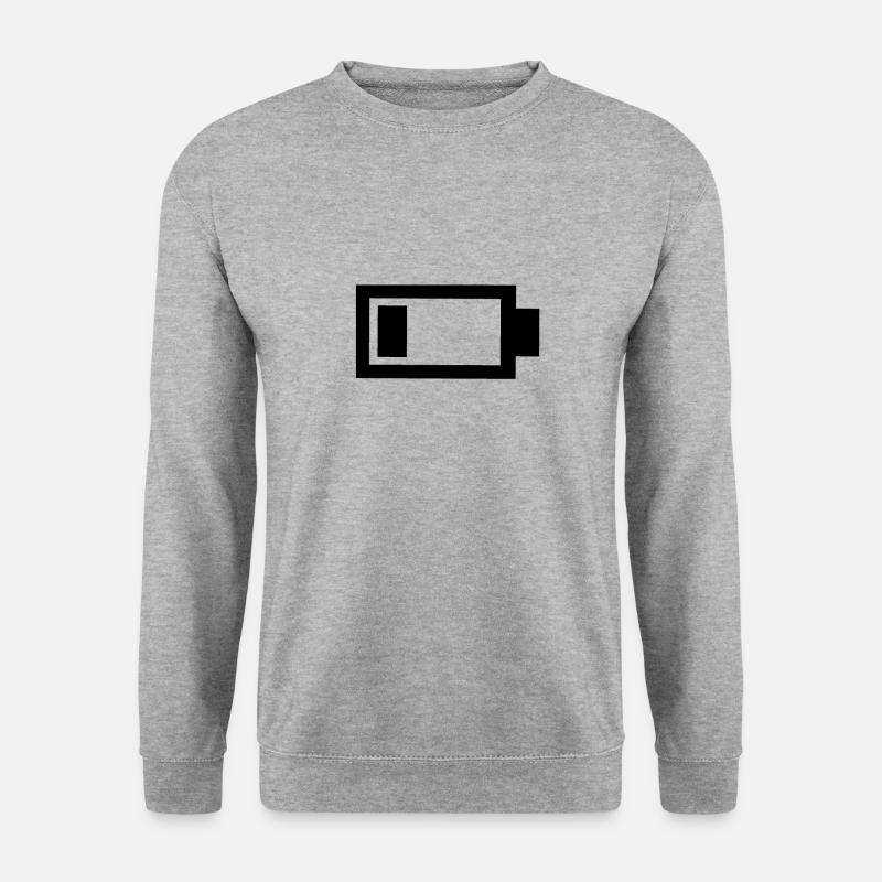 Low Battery, Charging battery, Aufladen - Unisex Pullover - Weißgrau meliert
