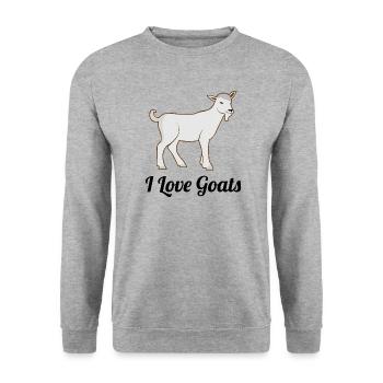I LOVE GOATS - Unisex Sweatshirt - salt & pepper - Front - Alina (178cm) & Michal (187cm)